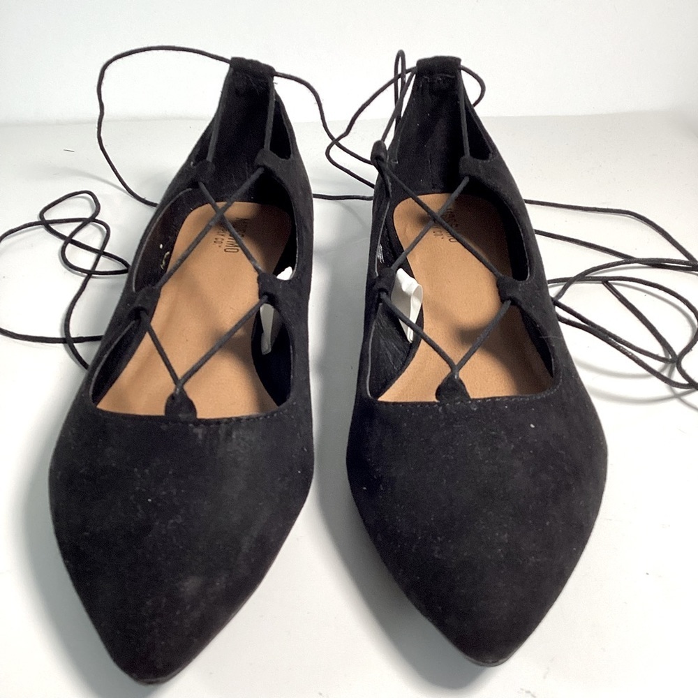 Mossimo Black Tie Up Flats - Style Kady - Size 7.5